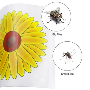 Window Sticker Fly Traps Indoor Pest Control Sunflower Design Self Adhesive Window Fruit Fly & Insect Sticky Strips Traps