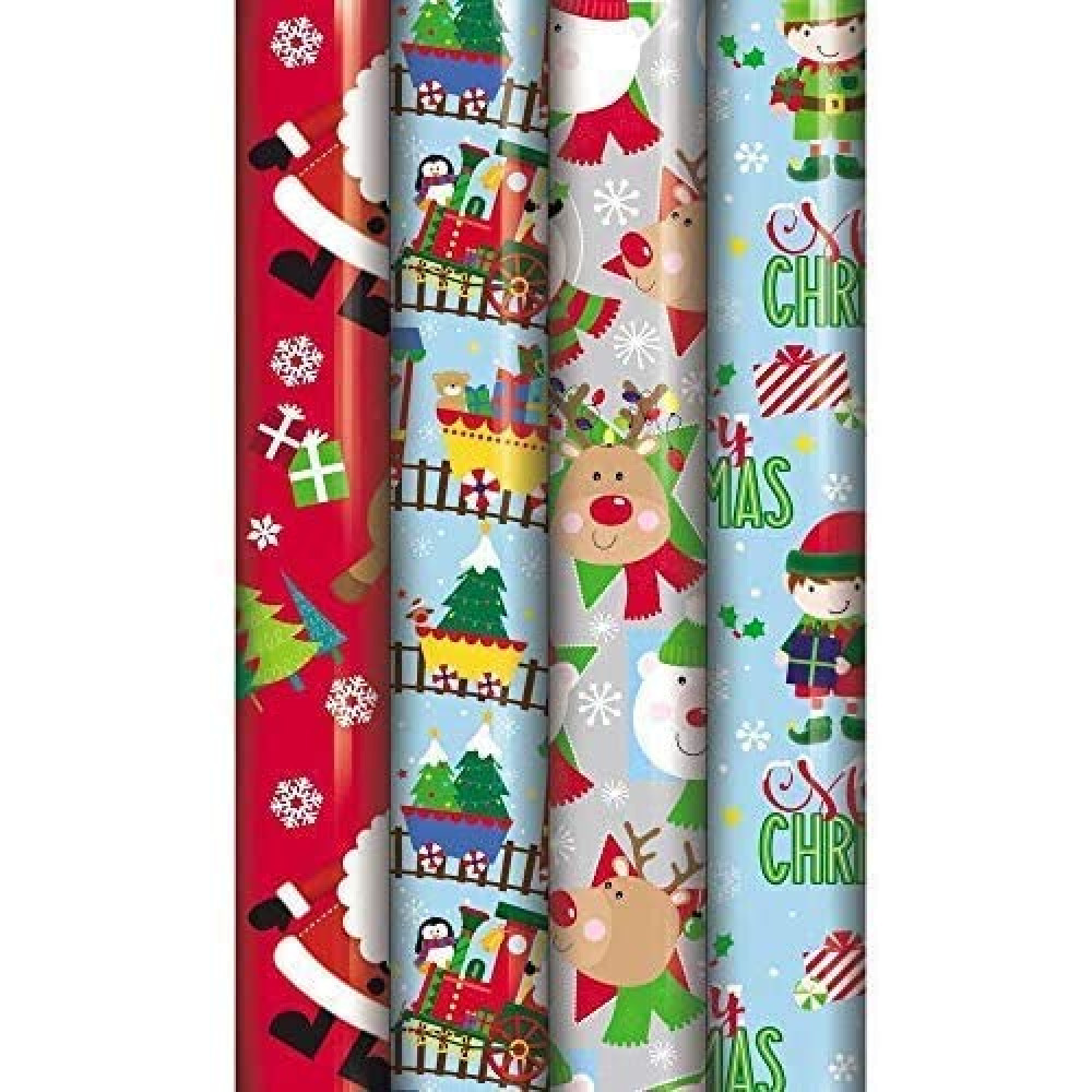 8M Christmas Wrapping Paper North Pole Assorted Design Gift Wrap Roll For Festival & Birthday Party