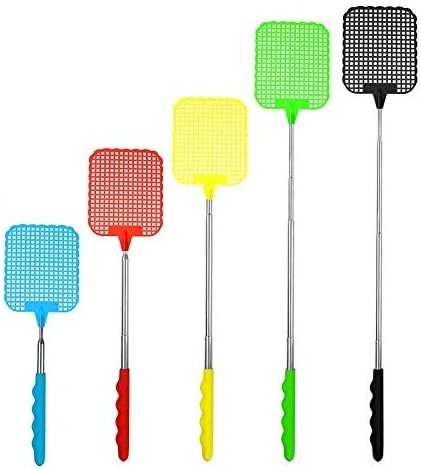 High Quality Fly Swatter Telescopic Extendable Long Handle Fly Swatter Metal Compact Handy Fly Swatter