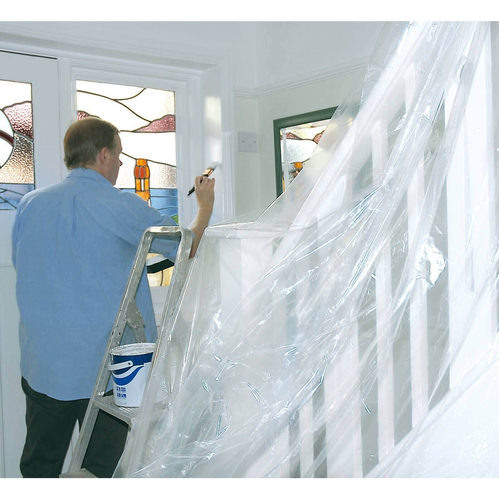 Polythene Dust Sheets Transparent High Quality Plastic Dust Sheets Cover Protect Floors Doors & Furniture to Dirt & Dust