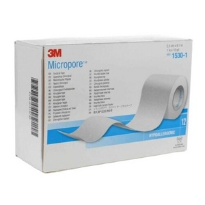 3M Micropore Surgical Tape 2.5cm x 9.1m Pack of 12  Hypoallergenic Tape And Latex-Free Tape