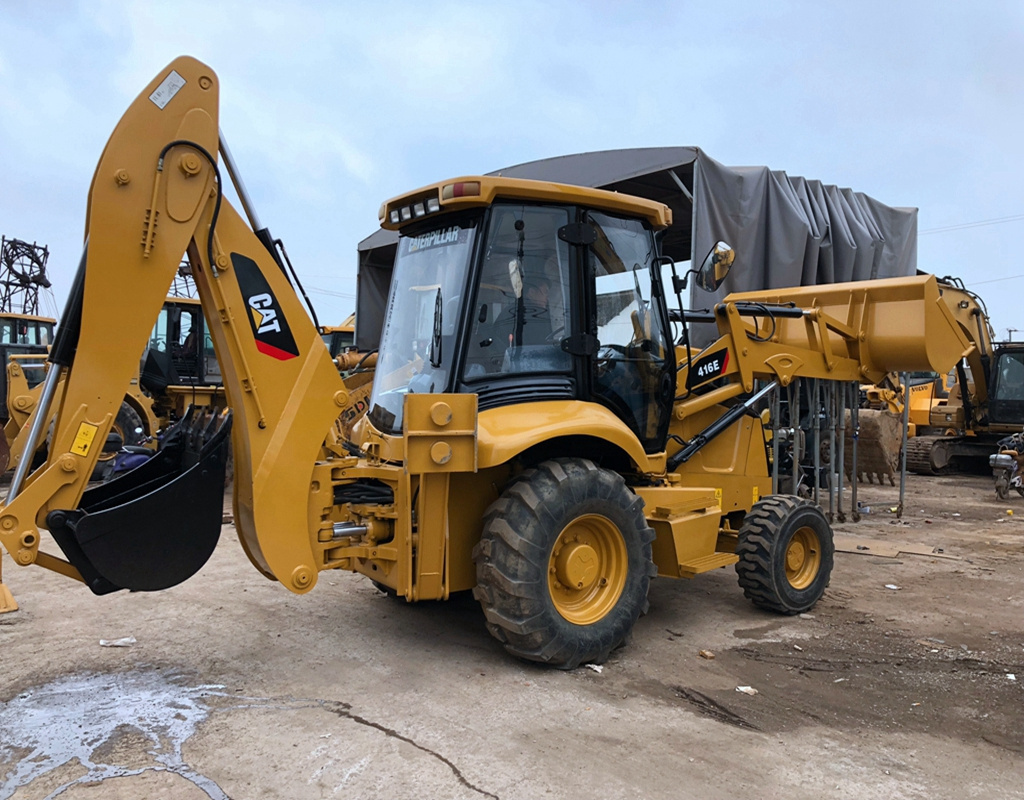 Second hand 4*4 tires drive backhoe wheel loader cat416e  Year 2019 original caterpillar brand manufacture in U.K. in stock