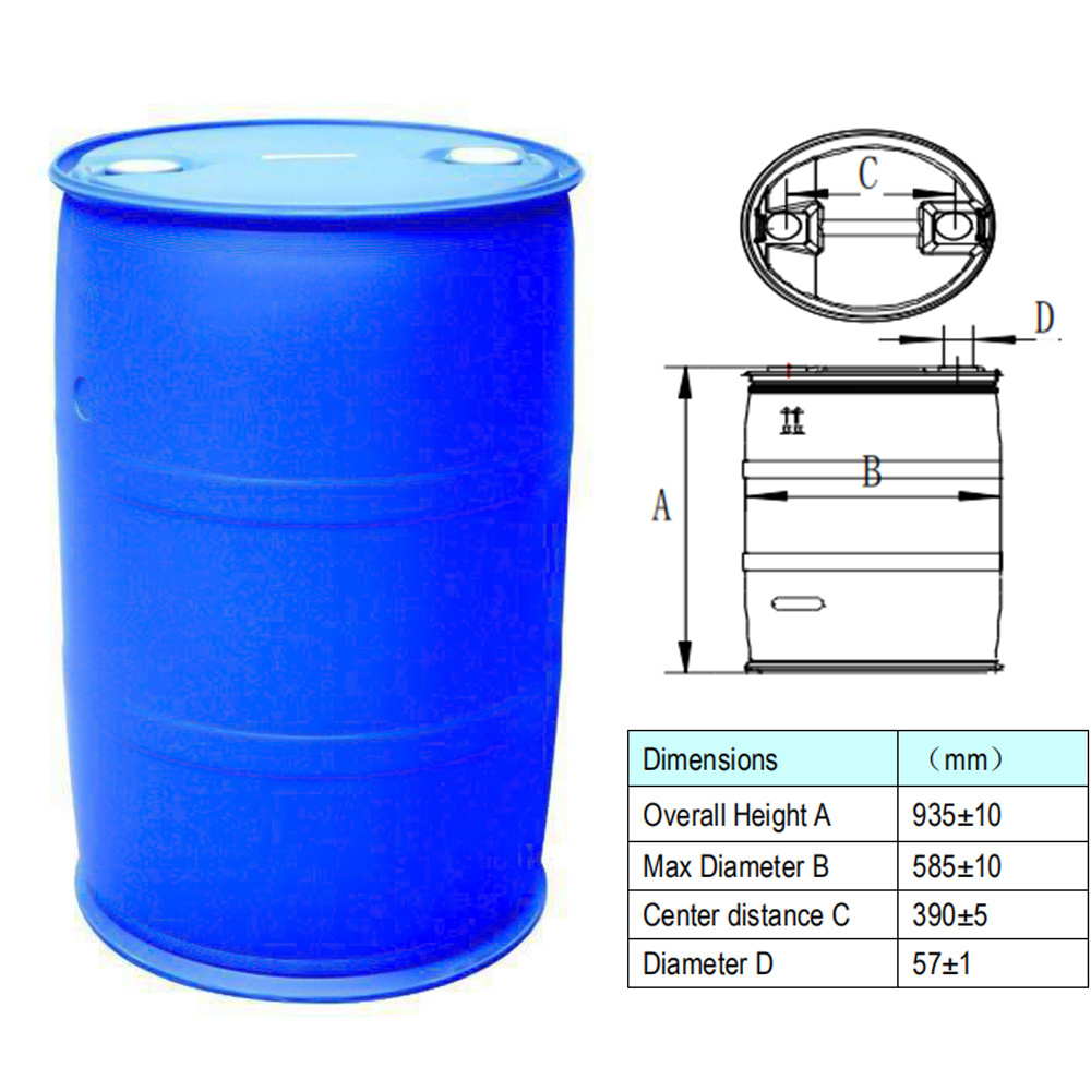 Plastic Barrel 200 Litre HDPE Open Top Plastic Blue Drum