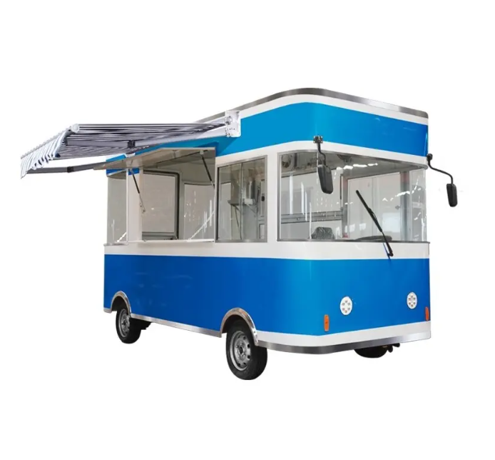 Classic design square type concession mobile food cart trailer truck with Full Kitchen Equipments fiberglass trailers