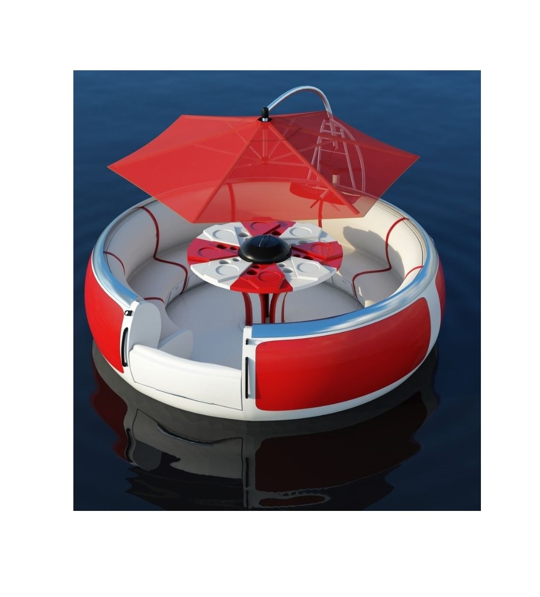 High Quality Water Leisure Stainless Steel Electric Floating Grill BBQ Donut Boat With Bbq For Sale