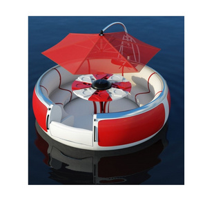 High Quality Water Leisure Stainless Steel Electric Floating Grill BBQ Donut Boat With Bbq For Sale