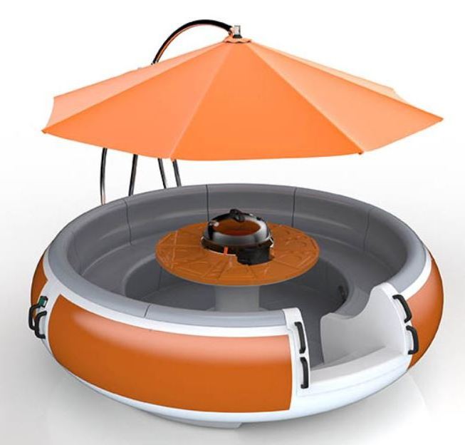 High Quality Water Leisure Stainless Steel Electric Floating Grill BBQ Donut Boat With Bbq For Sale