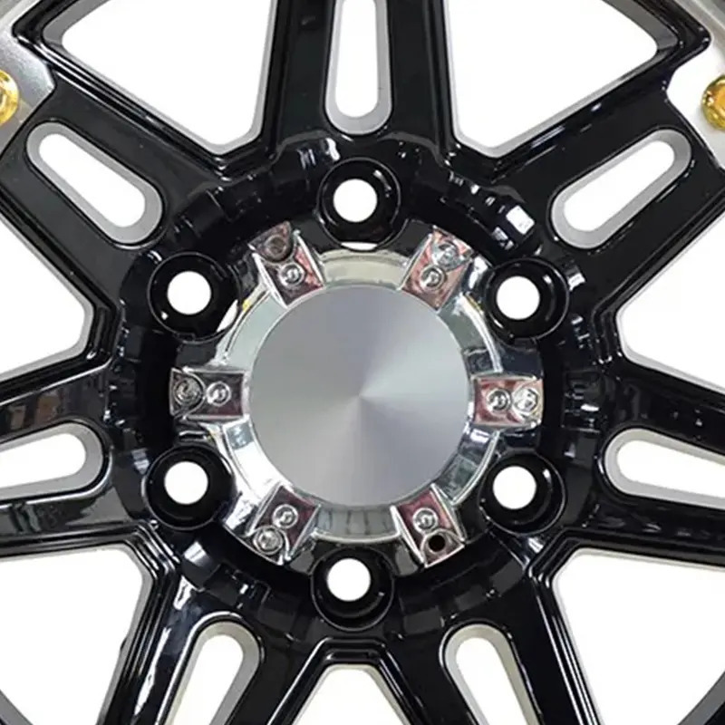 Off-road Car Wheels Black Color 15 16 Inch 5 6 Holes Aluminium Luxury Multi Spokes 4x4 Wholesale Cast Rims For SUV