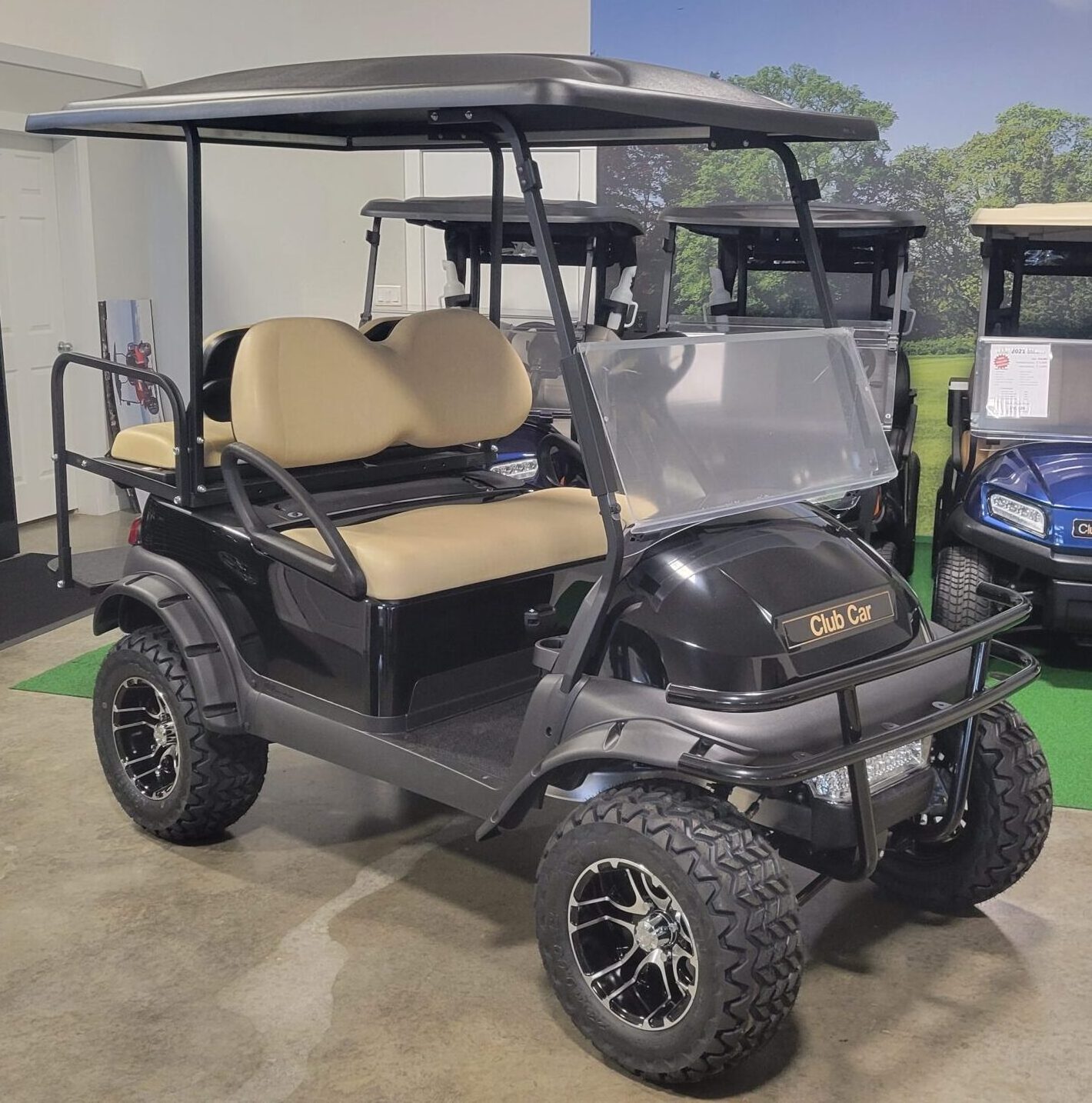 Electric Lifted Golf Cart 2 4 6 8 Seats 4x4 Gasoline Off Road Club Car for Sale Gold Color Custom Free Design