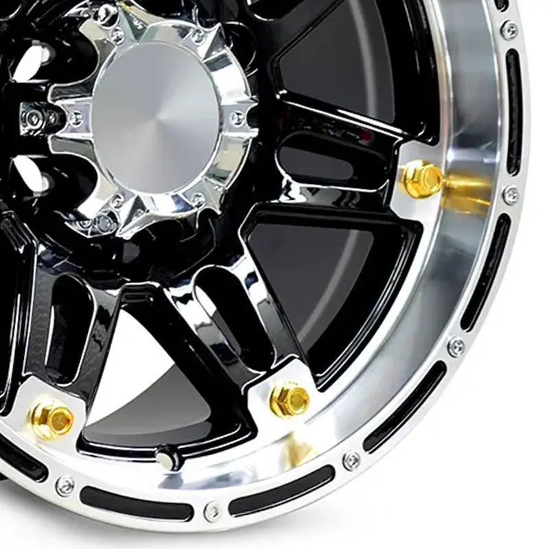 Off-road Car Wheels Black Color 15 16 Inch 5 6 Holes Aluminium Luxury Multi Spokes 4x4 Wholesale Cast Rims For SUV