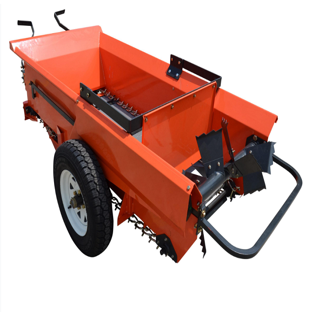 2024 New product tractor trailed horizontal helical lime muck manure spreader fertilize spreader for 60-80HP tractor