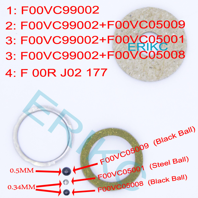 ERIKC FOOVC99002 FOOVC05008 fuel injector valve repair kit F00VC05009 common rail injection parts ceramics ball