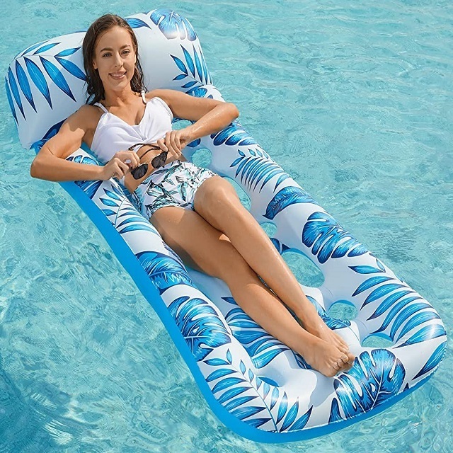 Premium Quality Inflatable Trendy floating Air Mat swimming pool floating mattress