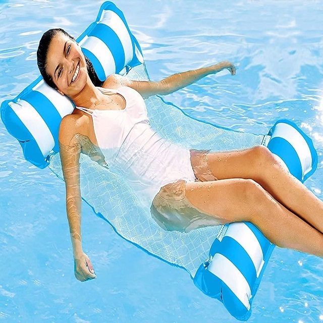 Premium Quality Inflatable Trendy floating Air Mat swimming pool floating mattress