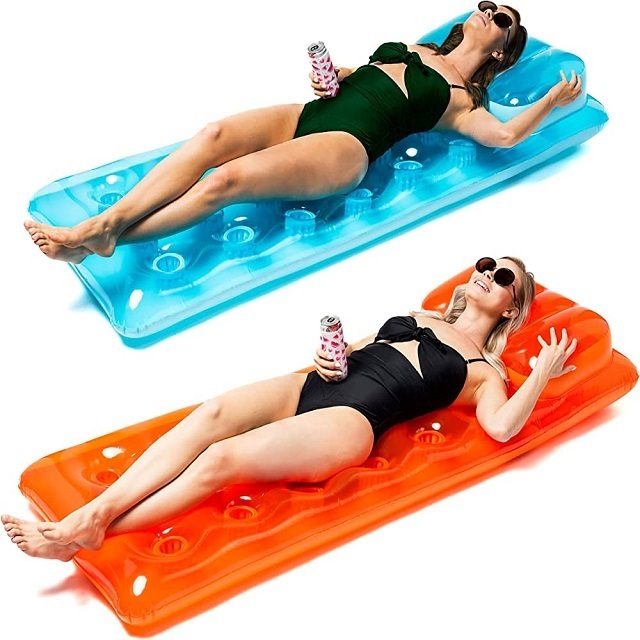 Wholesale price Custom Summer Beach Lake Pool Inflatable Pool Mattress Swimming Float Adult Air Bed Mattress