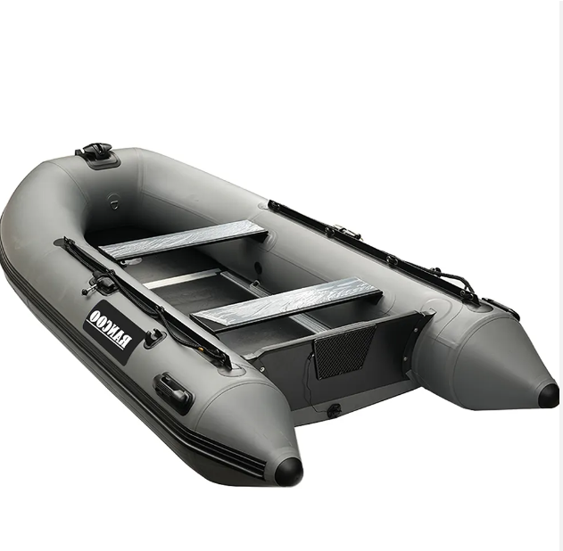 Marine PVC 2 Person Wood Floor Fishing Inflatable Boat with Motor