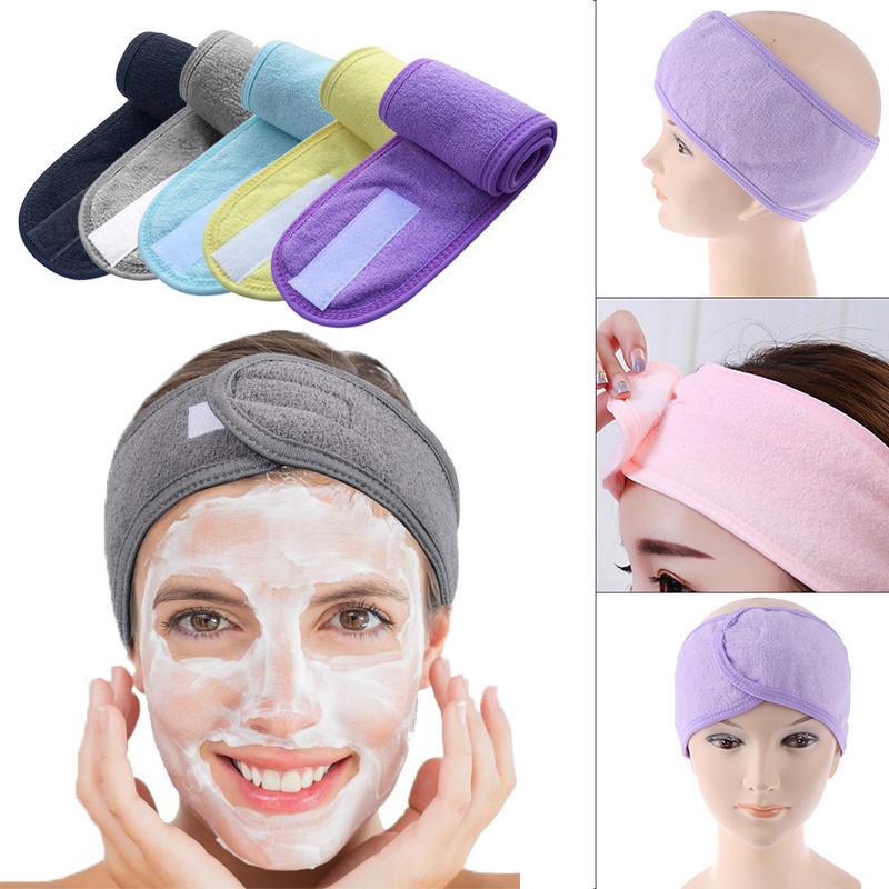 Soft Toweling Hair Accessories Girls Headbands for Face Washing Bath Makeup Hair Band Women Adjustable SPA Facial Headband