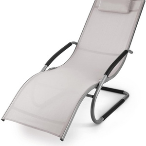 Outdoor Armrest Sunbathing Recliner Aluminum Frame Sun Lounger Chair for Hotel Patio Garden Beach Backyard Pool Use