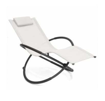 Hot Sale Outdoor steel frame rocking chair folding swivel outdoor single recliner chair