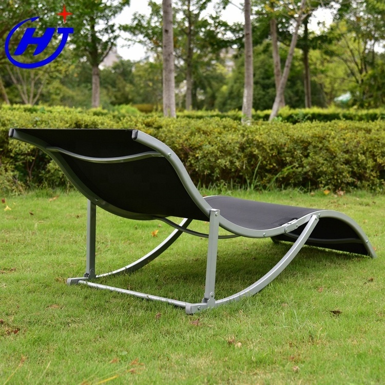 UKEA wholesale Aluminum Fabric Portable Folding wave reclining sun lounger swimming pool chaise lounge