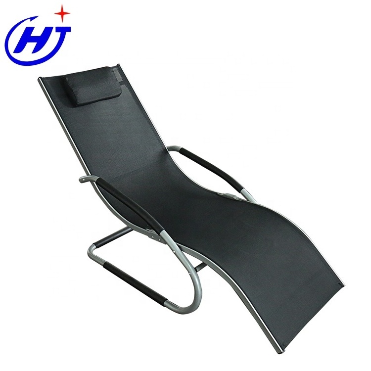 New Design Comfortable Aluminum Frame Patio Chaise Lounge Chair with Pillow Armrest Outdoor Furniture Pool Garden Hotel Deck