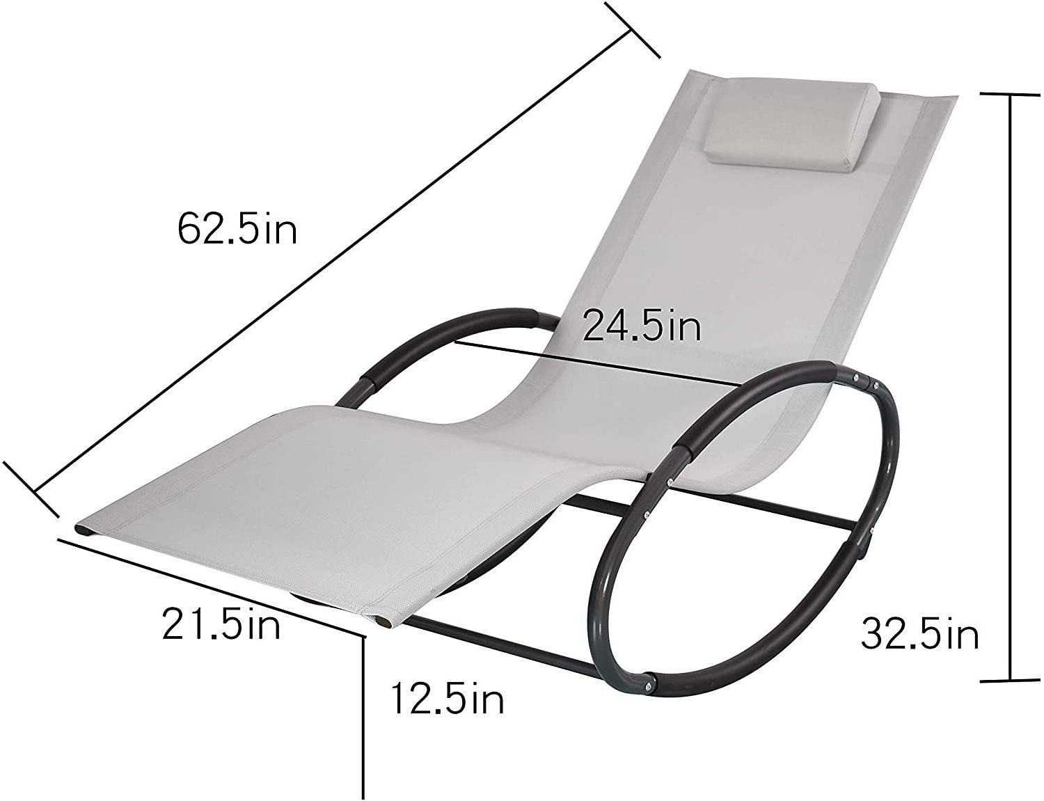 Leisure recliner folding metal rocking chair Outdoor Loungers Sun Lounger for Pool Side High Quality Chaise