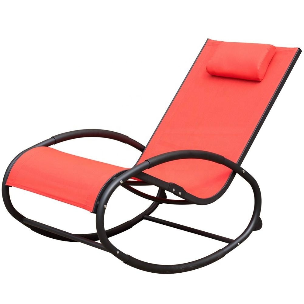 All-weather Garden Furniture Outdoor Steel Rocking Chair High Quality  Sun Lounger Beach Swimming Pool Chair