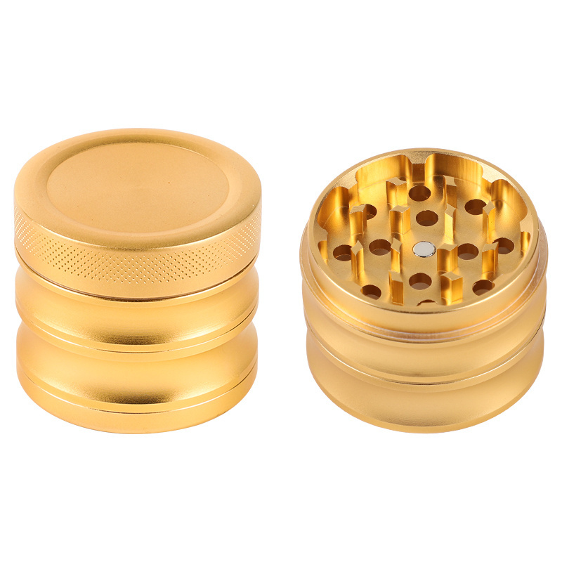 UKETA custom wholesale premium smoking accessories  grinders 4 layer connected by magnets tobacco aluminum alloy grinder