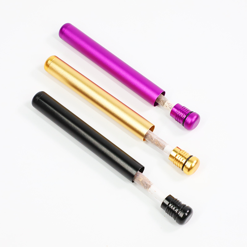 UKETA High Quality King Size 110mm and 138mm Aluminum Metal Tube Odor Sealing Storage Smoking Pen Container for Tobacco Use