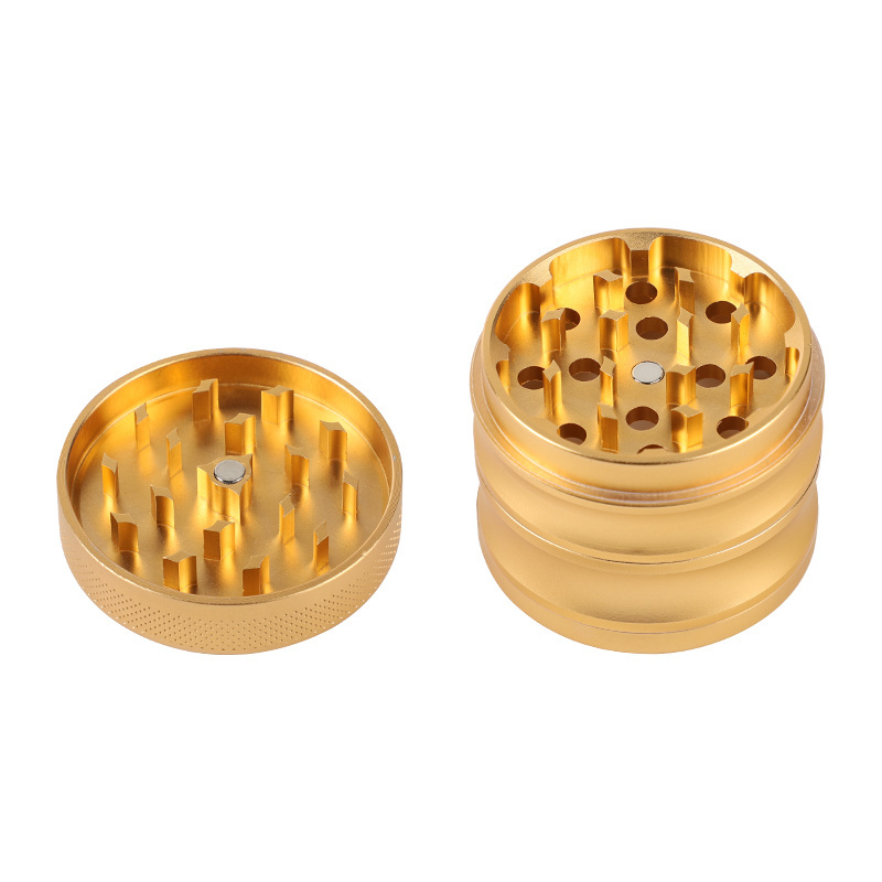 UKETA custom wholesale premium smoking accessories  grinders 4 layer connected by magnets tobacco aluminum alloy grinder