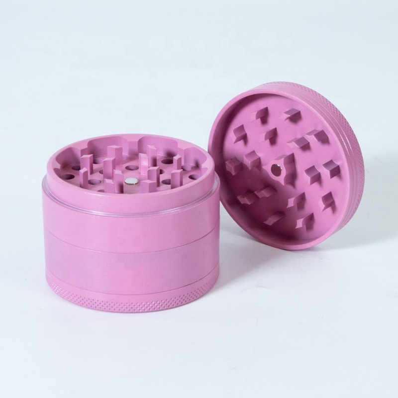 UKETA Wholesale Manual Herb Grinder OEM/ODM custom logo 4 Layer crusher Aluminium alloy metal ceramic herb grinder