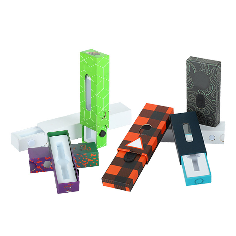 UKETA Cart child resistant Paper Box Customized Cartridge Packaging paper Cart Box 1g tube for Carts Pen Oil 1ml Cartridge Box