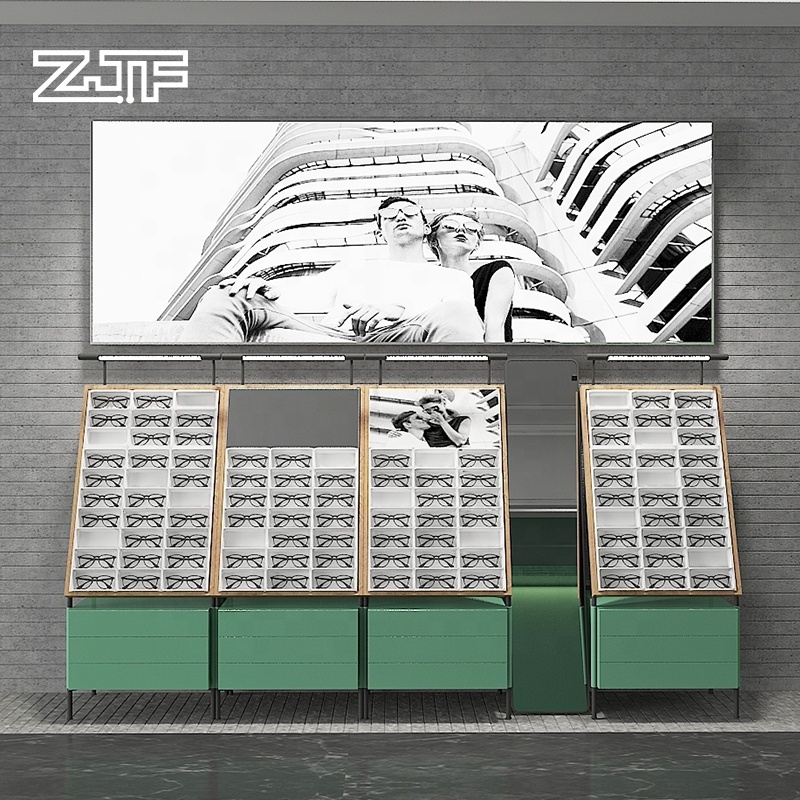 Custom Retail Sunglasses Store Display Rack Multifunction Used Optical Display Cabinets Wooden