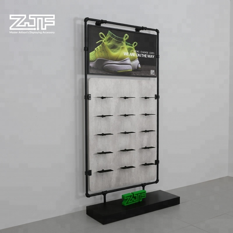 retail shoes shop free design idea,new sport slatwall shoe display,wooden shoe display rack