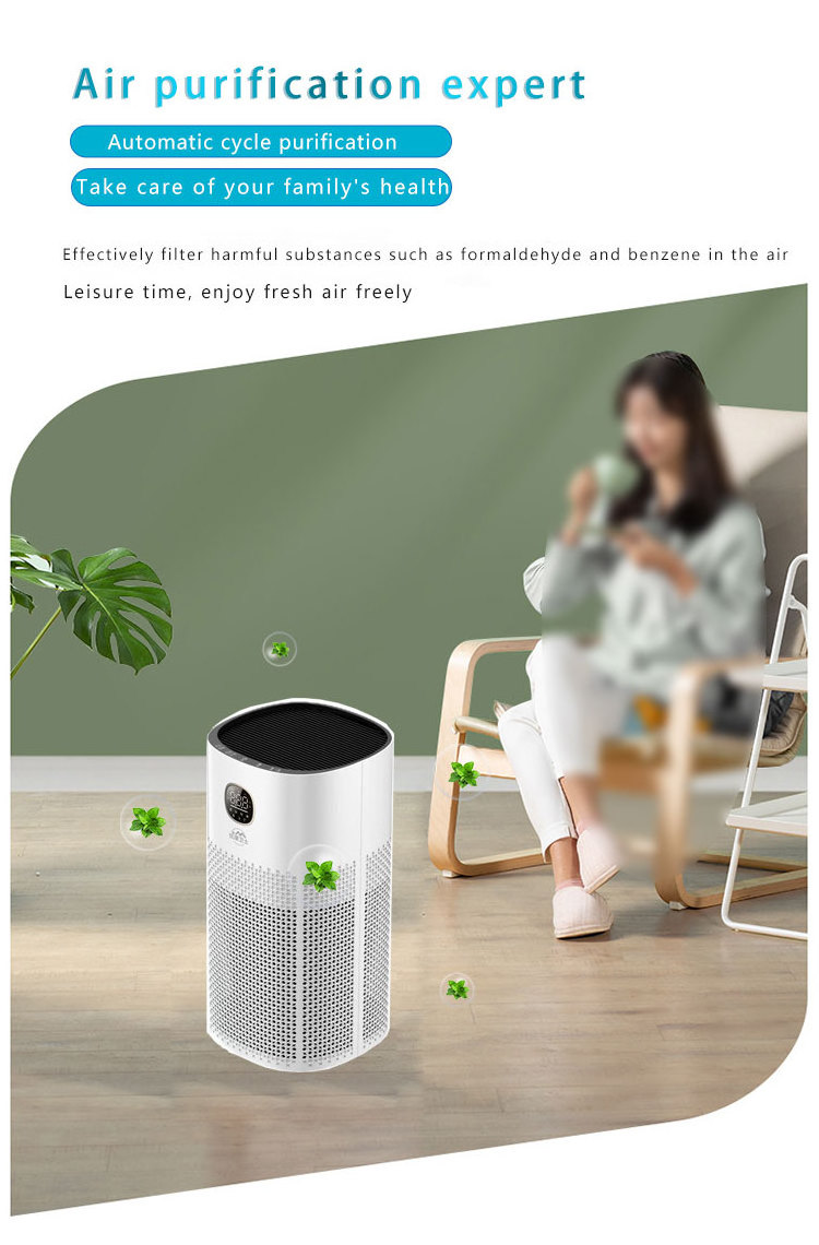 2023 New Air Purifier Sterilization and Formaldehyde Removal Ultra Silent PM2.5 Digital Display Home Office Air Purifier