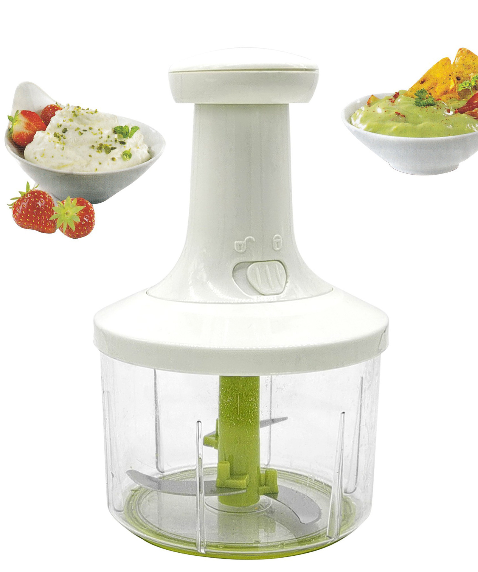 Kingwise Hot Sale Stainless Steel Hand Held Salad Fruit Processor Multifunctional Manual Vegetable Chopper For Kitchen