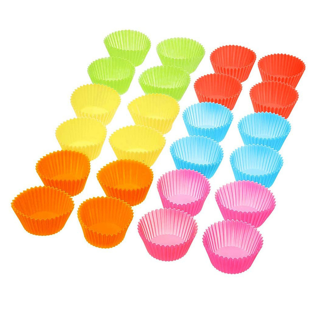 Kingwise Wholesale Reusable Round Shape Mini Silicone Baking Pastry Liners Baking Cups Muffin Molds Cupcake