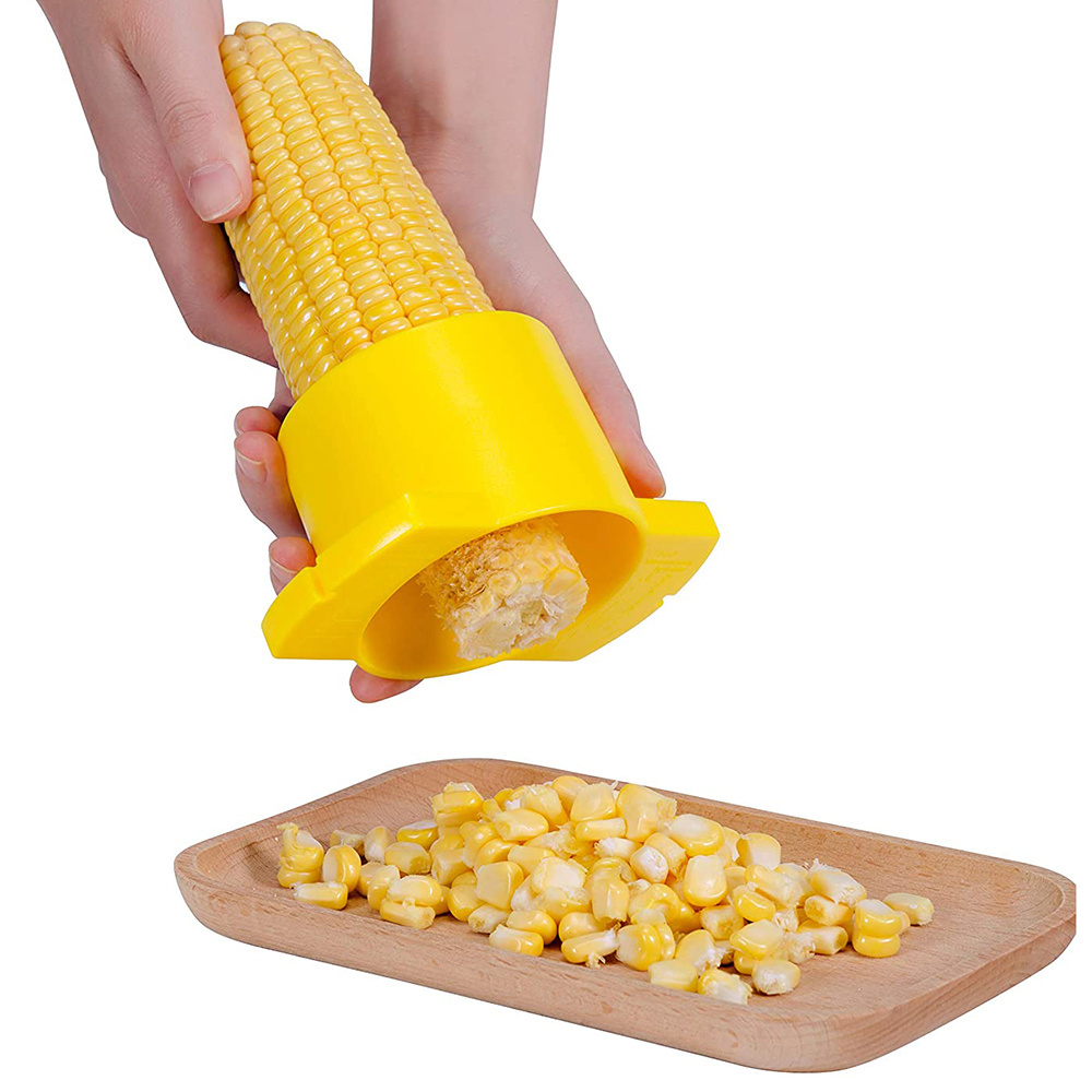 Kingwise 4 in1 Kitchen Ginger Sharpener Corn Peeler Planer Grain Separator Cob Corn Stripper with Measuring Cup