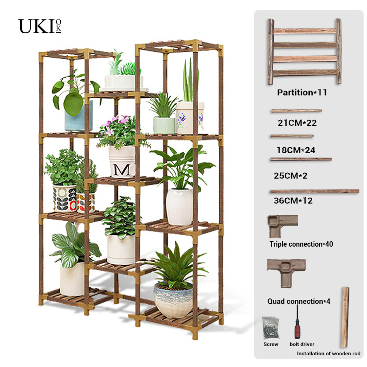 UKIOK 4 Tiered Single Flower Home Decor Growing Farmhouse Style Indoor Outdoor Century Plant Stand