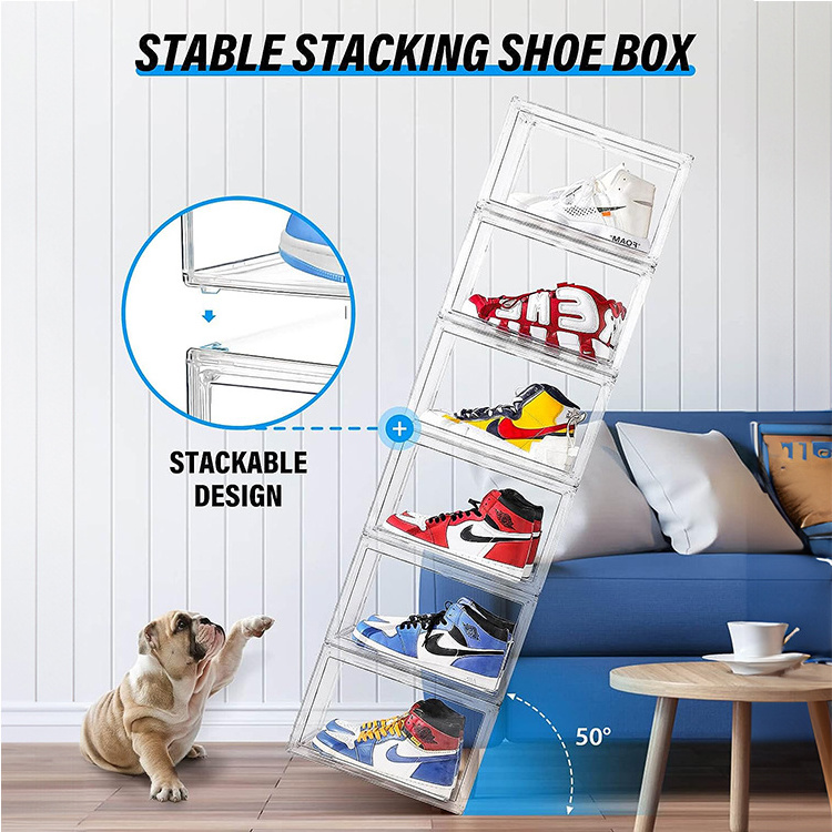 Collapsible Dustproof Installation-Free Space-Saving Folding  Shoe Storage Box With Custom Logo