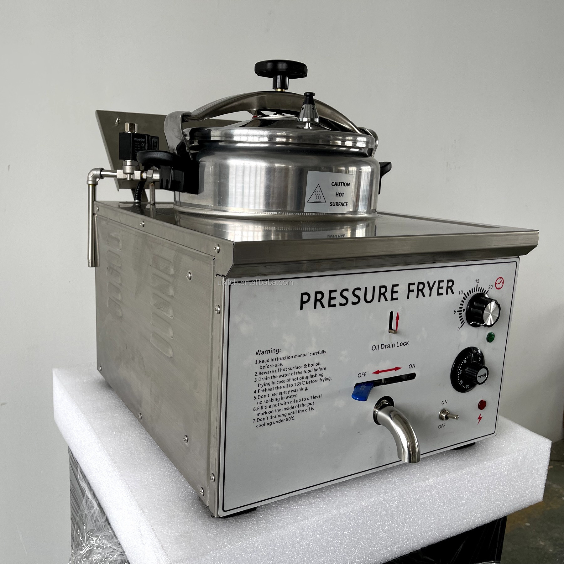 Industrial 16L Electric Table Top Chicken Pressure Fryer Machine Broaster pressure fryer