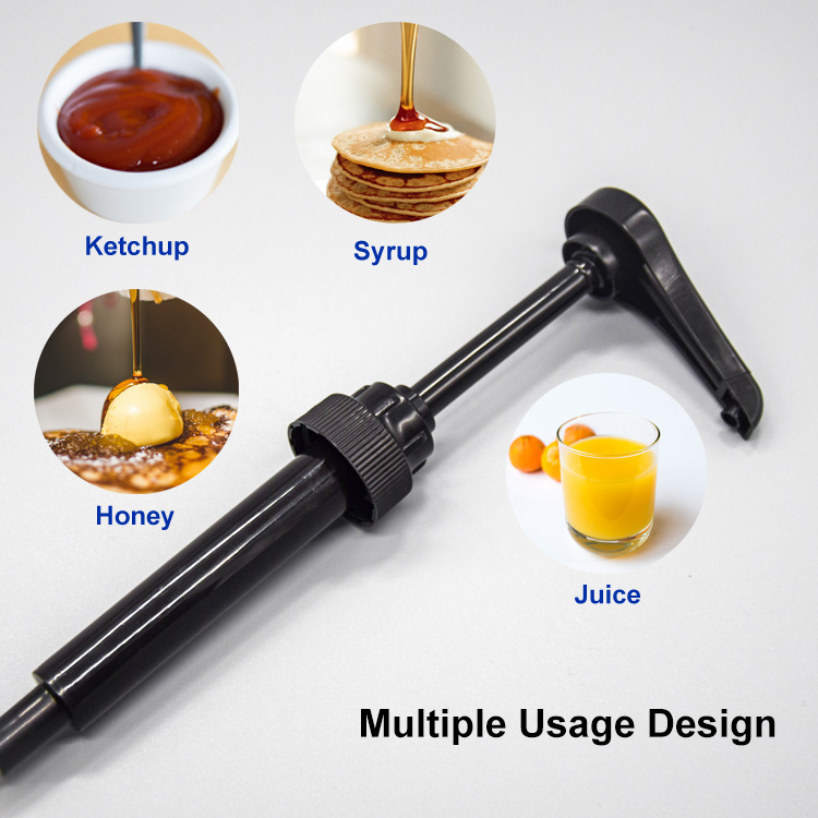 Long Nozzle Food Grade Plastic 28/400 10ml Juice Coffee Pizza Soy Jam Condiment Gallon Ketchup Sauce Honey Syrup Dispenser Pump