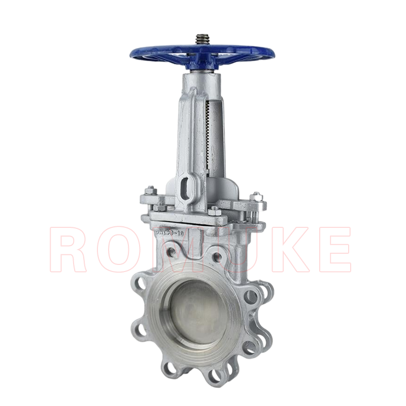 PZ73F/W-10P  Stainless Steel CF8 CF3 CF8M CF3M Plum Blossom Wafer Type Manual Knife Gate Valve