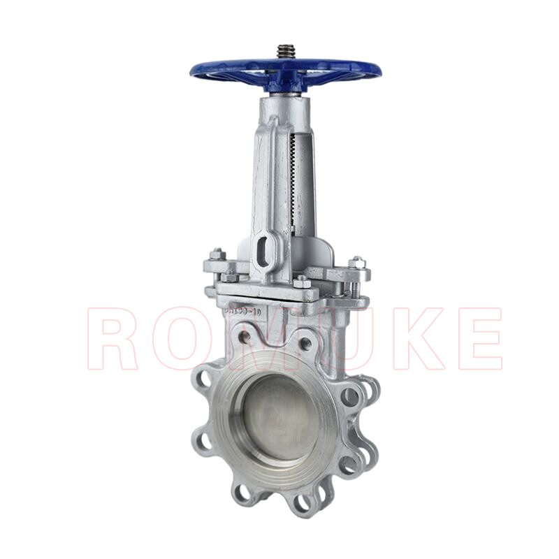 PZ73F/W-10P  Stainless Steel CF8 CF3 CF8M CF3M Plum Blossom Wafer Type Manual Knife Gate Valve