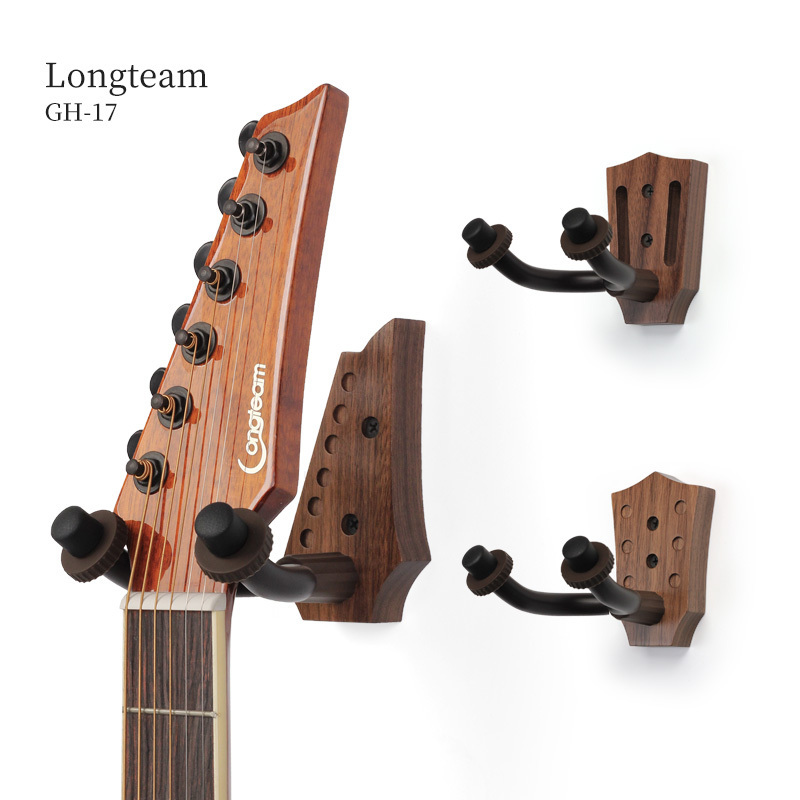 Guitar Wall Hanger Black Walnut Guitar Mount with Screws for Acoustic Electric Guitar Bass Banjo Ukulele and More