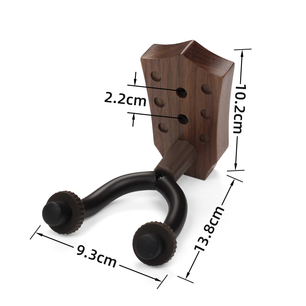 Guitar Wall Hanger Black Walnut Guitar Mount with Screws for Acoustic Electric Guitar Bass Banjo Ukulele and More