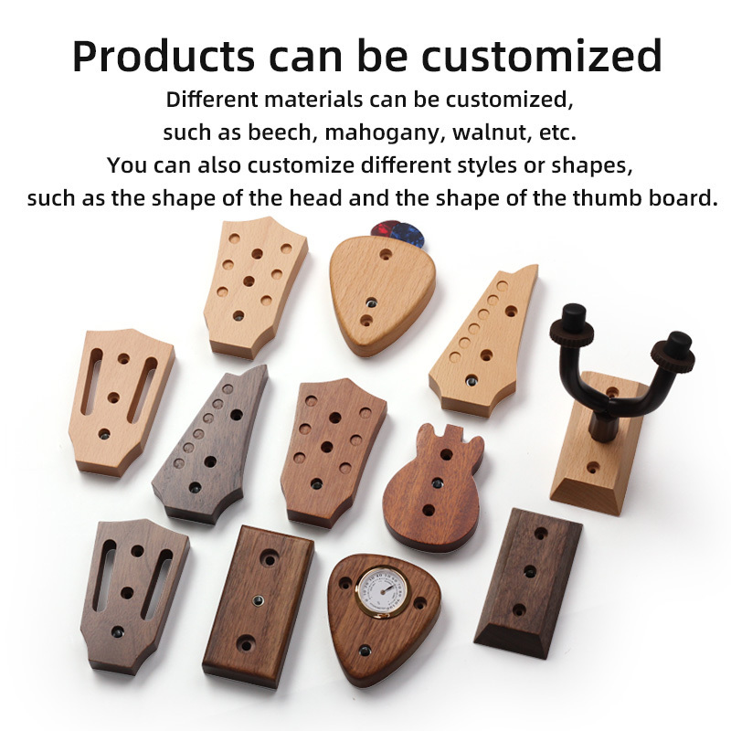 Guitar Wall Hanger Black Walnut Guitar Mount with Screws for Acoustic Electric Guitar Bass Banjo Ukulele and More