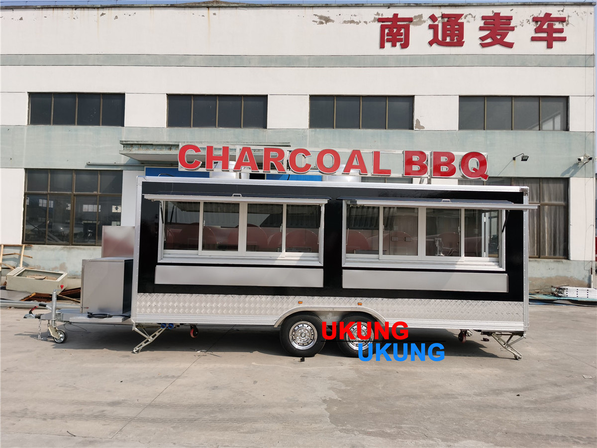 UKUNG hot sale mobile bbq food truck with porch container food truck trailer food truck display