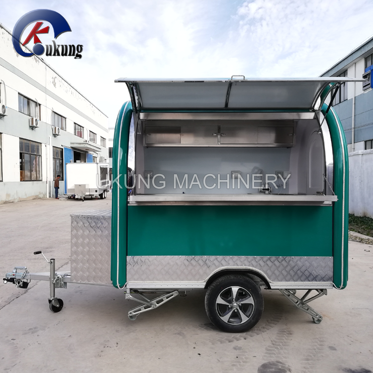 UKUNG mobile catering truck for sale, customized fast food vending trailer pizza burger cart with 3D design