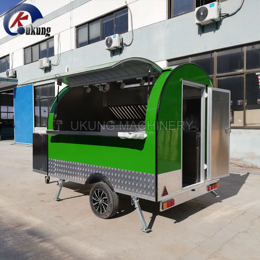 UKUNG high-quality full steel style ice cream cart for sale, customized Snow cone trailer with the beautiful LED system